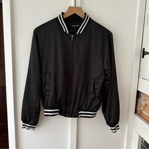 BRANDY MELVILLE black satin bomber jacket